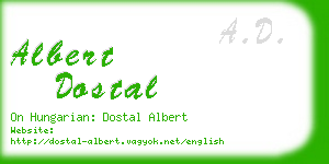 albert dostal business card